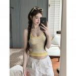 MTMM áo hai dây áo croptop có dây Dopamine Ren Camisole Nữ Mặc Ngoài Mùa Hè Thái Niche Ngọt Hot Girl Tube Top Lớp Hai Mảnh Phù Hợp Với